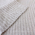 New trendy good quality  cheap rib rayon material viscose/polyester fabric brush with spandex knit garment fabric for sweater